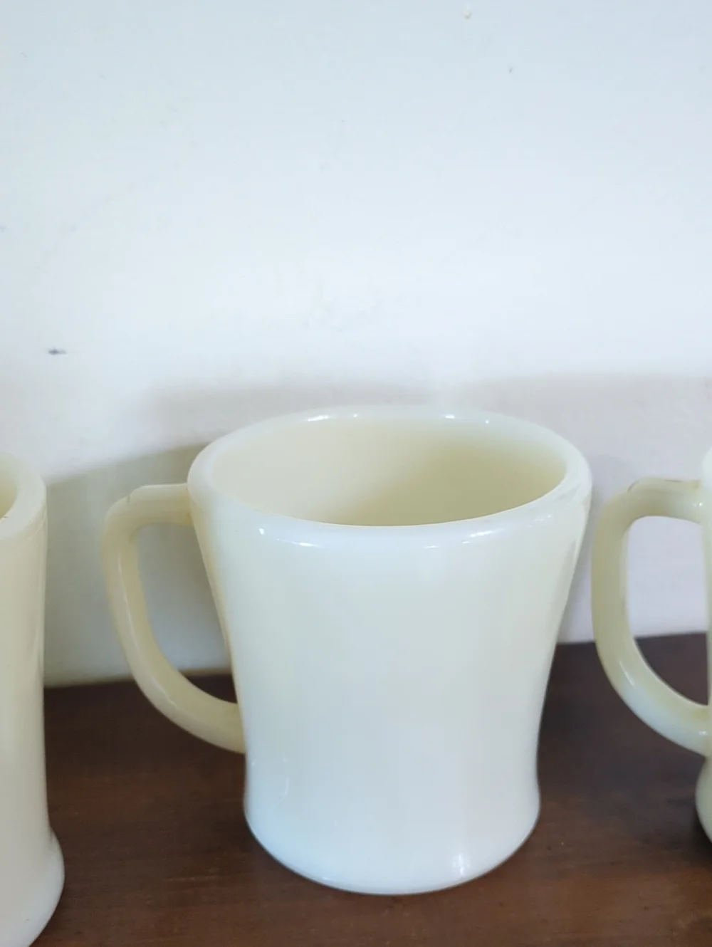 Vintage Fire King Milk Glass D-Handle Coffee Mugs - Set of 3 Antique Anchor Hock